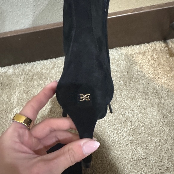 Sam Edelman Usha Elegant Black Suede Ankle Boots - Picture 5 of 6